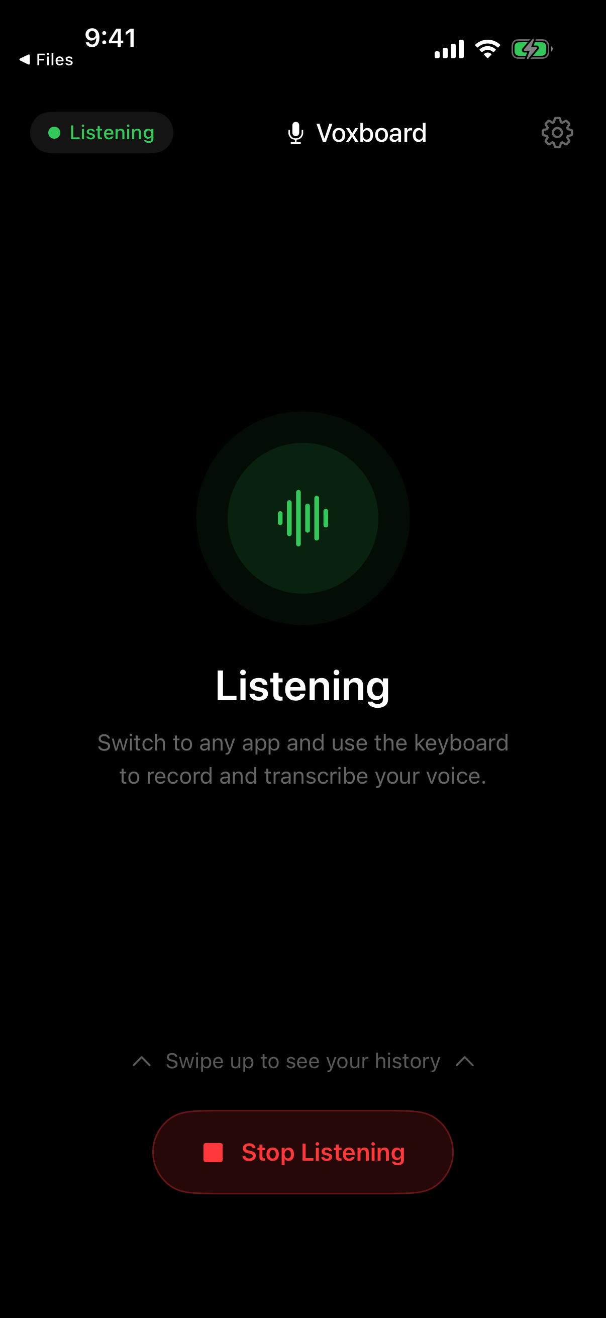 Voxboard listening state